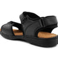 JOHN Mens Black Leather Hiking Sandals