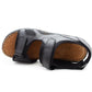 JOHN Mens Black Leather Hiking Sandals
