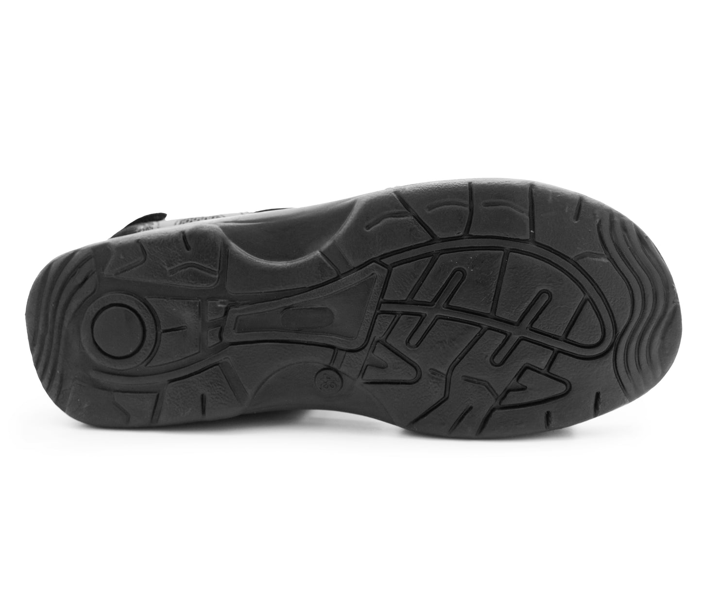 JOHN Mens Black Leather Hiking Sandals