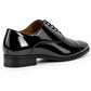 Mens Smart Formal Black Patent Shine Oxford Cap Toe Derby Dress Shoe