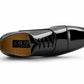Mens Smart Formal Black Patent Shine Oxford Cap Toe Derby Dress Shoe