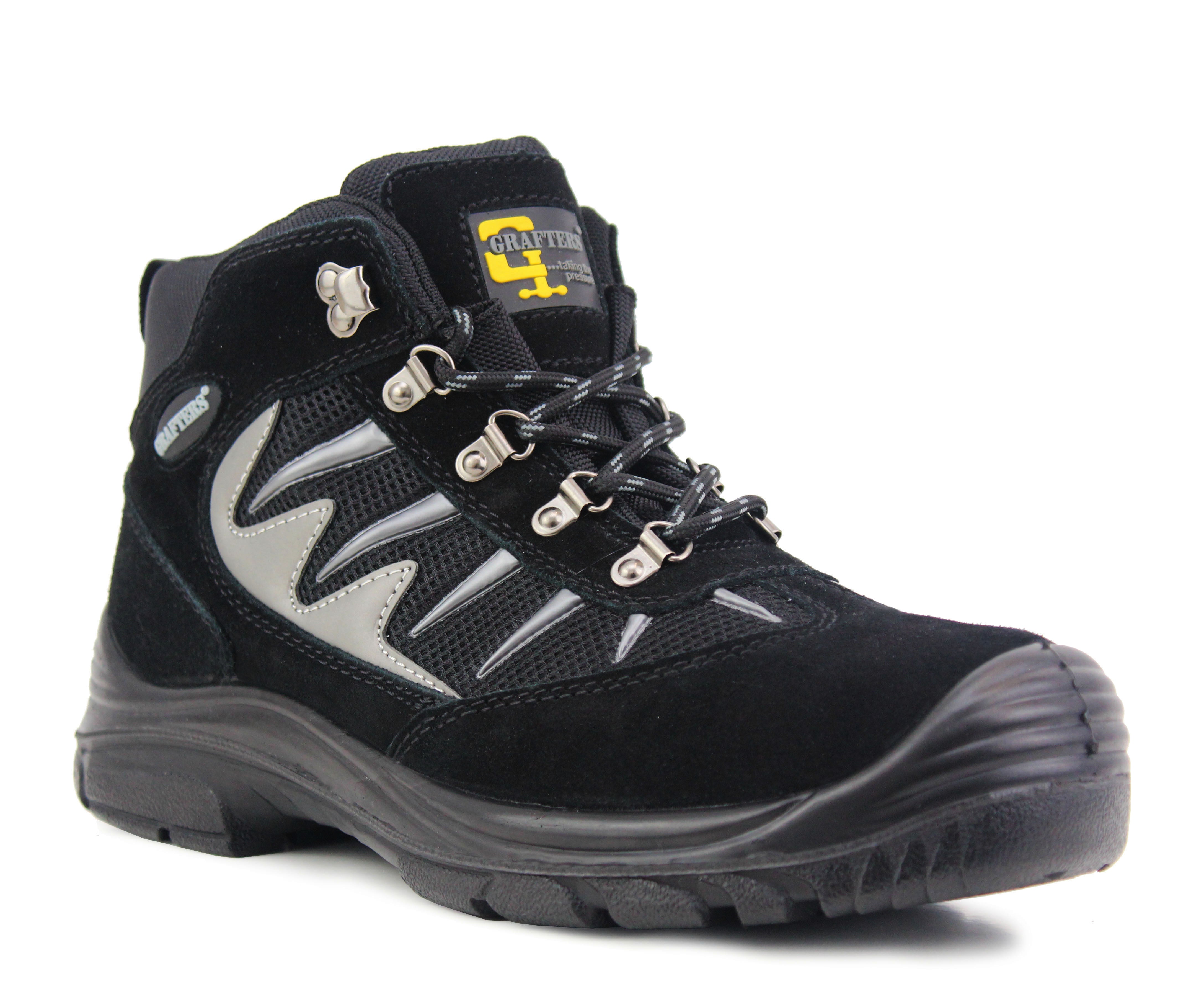 Mens Suede Leather Breathable Steel Toe Cap Safety Hiker Work Boots A H Wholesale Footwear