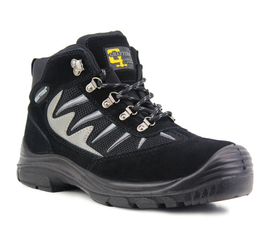Mens Suede Leather Breathable Steel Toe Cap Safety Hiker Work Boots