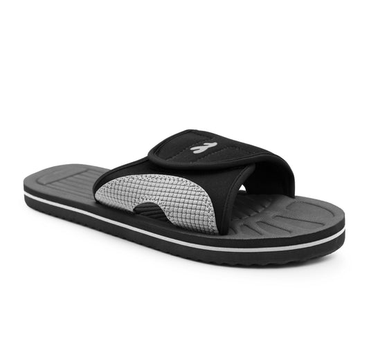 Unisex Lightweight Black Slides Touch Fasten Casual Beach Summer Pool Flip Flop Sandals