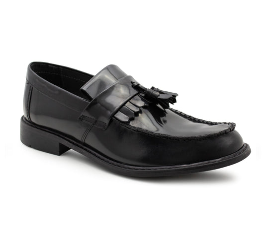 Mens Black Leather Tassel Loafers Slip On Smart Formal Shoes Classic Office Wedding Dress Shoes