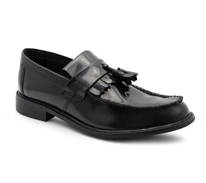 Mens Black Leather Tassel Loafers Slip On Smart Formal Shoes Classic Office Wedding Dress Shoes