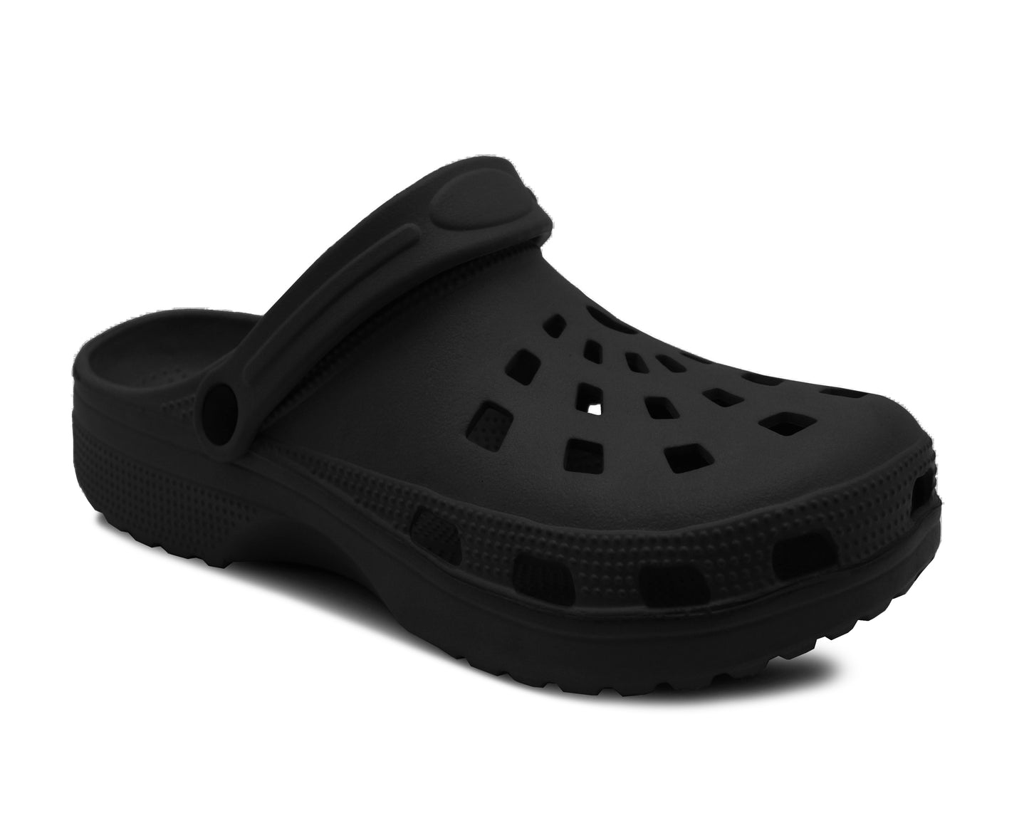 Kids Unisex Black Clogs Lightweight EVA Breathable Unisex Boys Girls Slip On Adjustable Garden Beach Pool Slides Sandals