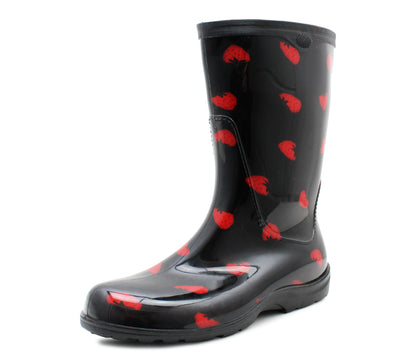 Womens Wellies Waterproof Short Mid Calf Rain Snow Farm Ladies Outdoor Dog Walking Festival Wellington Boots