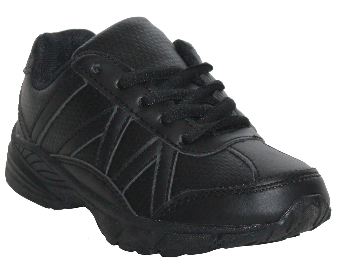 Boys Youth Black Lace Up PE Running Trainers UK Sizes