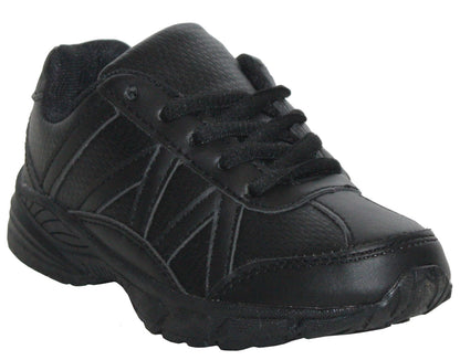 Boys Youth Black Lace Up PE Running Trainers UK Sizes