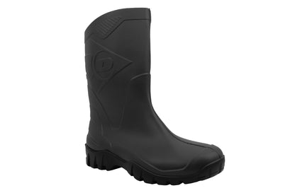 Dunlop DEE Mens Wellington Waterproof Rain Boots in Half Length Black