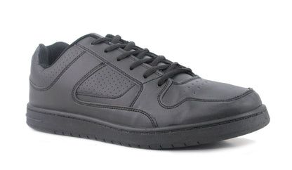 Mens Lace Up Casual Flat Fashion Gym Sneaker Black Trainers