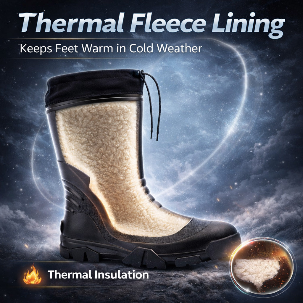 Mens Thermal Lightweight Wellies Waterproof EVA Fleece Lined Winter Snow Boots