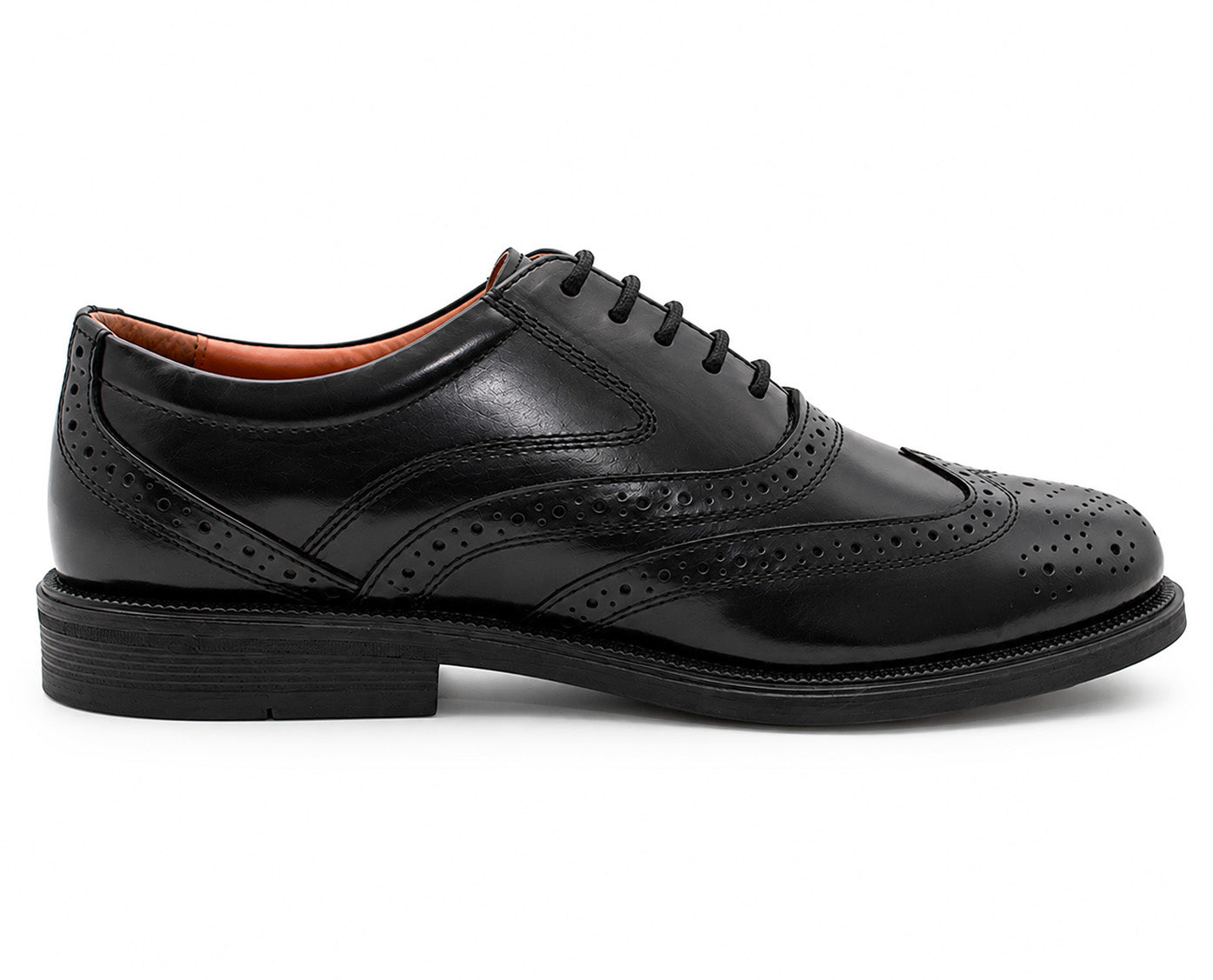 Mens Gents Black Leather Shoes Formal Brogue Lace Up Smart Wedding Office Dress Shoes
