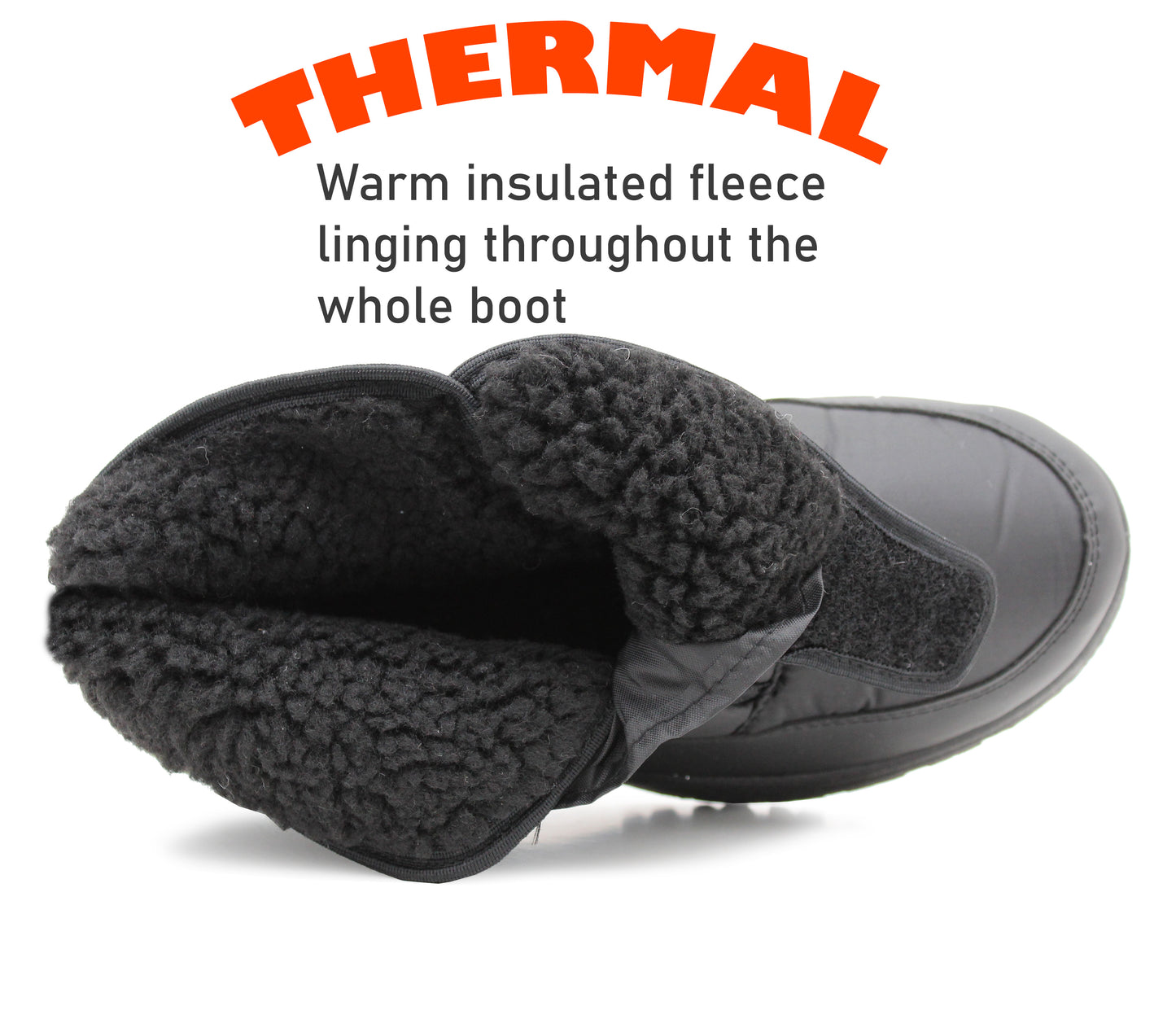 Womens Thermal Fleece Lined Touch Fasten Outdoor Winter Ankle Snow Boots
