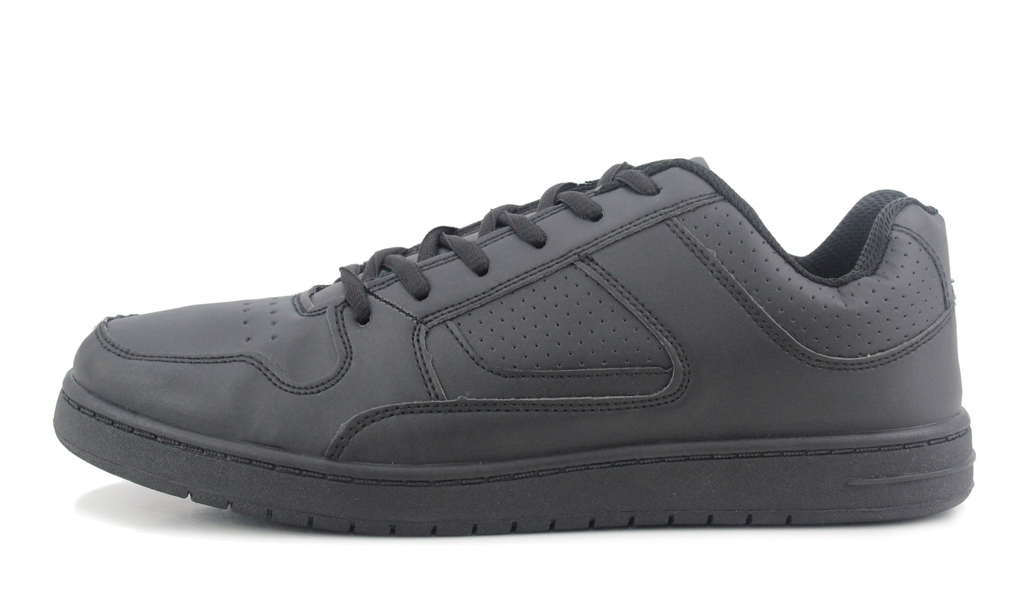 Mens Lace Up Casual Flat Fashion Gym Sneaker Black Trainers