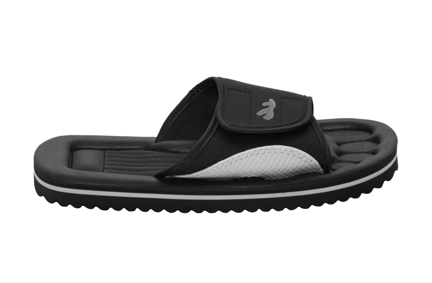 Unisex Lightweight Black Slides Touch Fasten Casual Beach Summer Pool Flip Flop Sandals