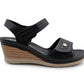 Womens Touch Fasten Lightweight Wedge Heel Platform Sandals Ladies Summer Fashion Slingbacks