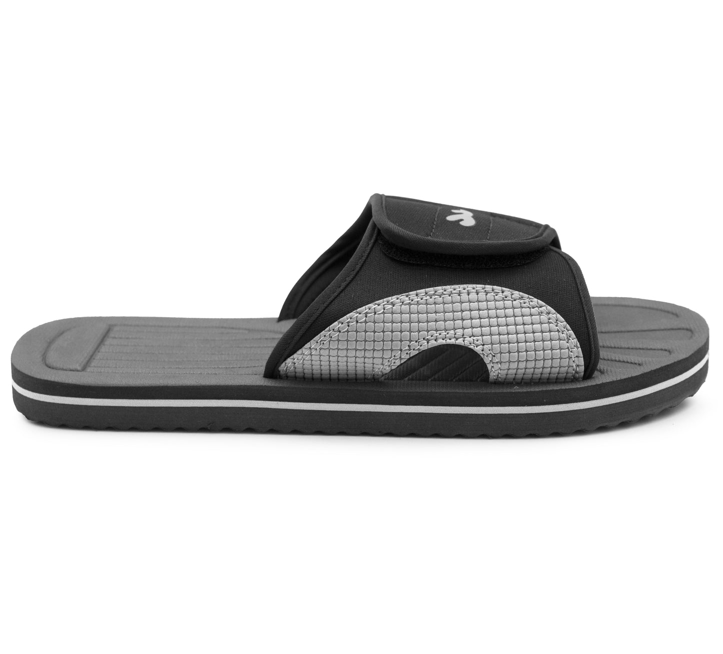 Unisex Lightweight Black Slides Touch Fasten Casual Beach Summer Pool Flip Flop Sandals