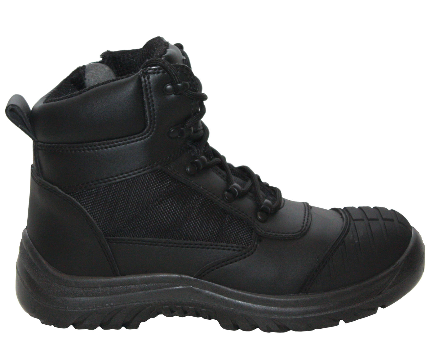 Mens Black Leather S3 Steel Toe Cap Midsole Ankle Safety Boots