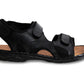 JOHN Mens Black Leather Hiking Sandals