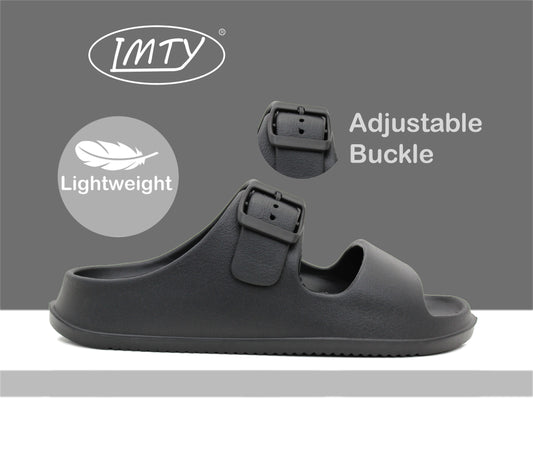 NEPTUNE Womens EVA Lightweight Slip On Adjustable Sandals Sliders in Black