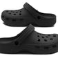 Womens Lightweight Black EVA Clogs Slip On Breathable Adjustable Strap Garden Beach Hospital Nurse Kitchen Water Shoes Sandals