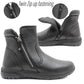 Ladies Genuine Leather Ankle Boots Womens Double Zip Up Casual Smart Office Formal Chelsea Boots