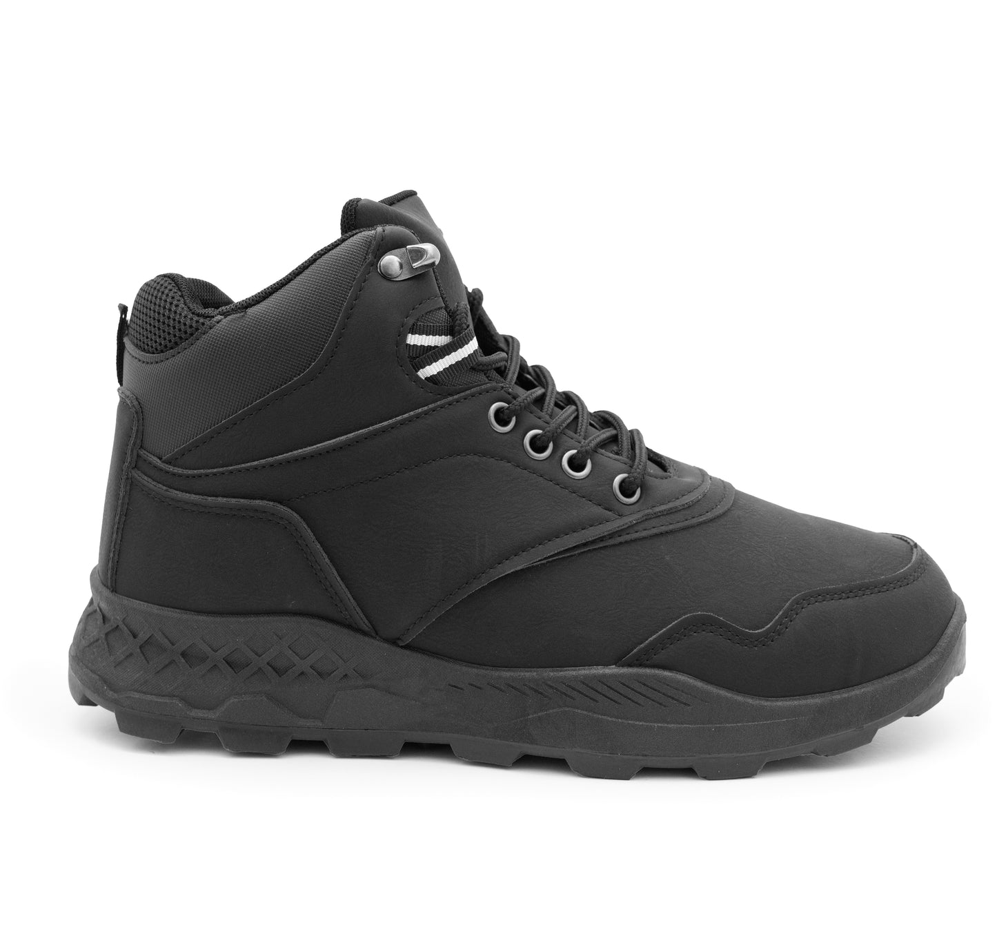 Mens Outdoor Hiking Boots High Top Walking Shoes Flat Casual Faux Leather Trekking Boot Shoes
