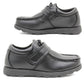 MIKO Boys Kids Youth Touch Fasten Black School Shoes Childrens Smart Uniform Loafer Pumps