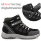 Ladies Thermal Hiking Boots Womens Warm Fleece Lined Insulated Lace Up Black Faux Suede Trekking Ankle Snow