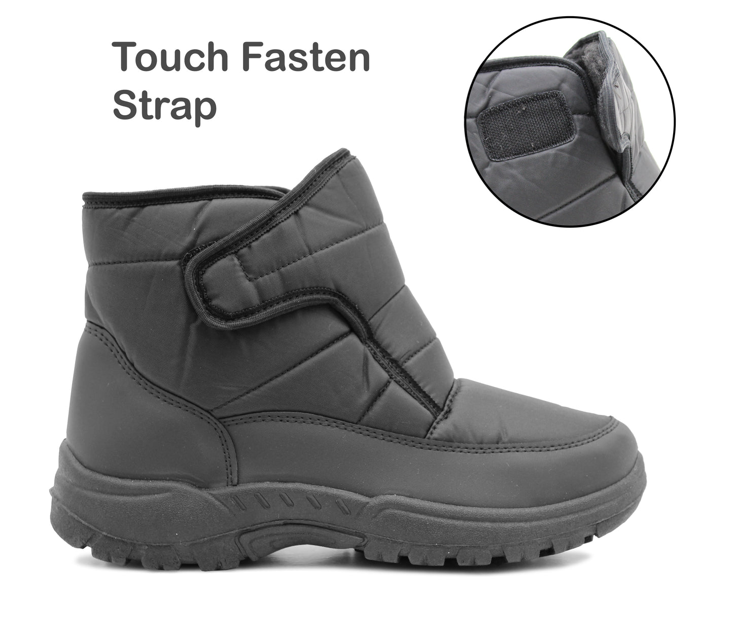 Womens Thermal Fleece Lined Touch Fasten Outdoor Winter Ankle Snow Boots