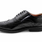 Mens Gents Black Leather Shoes Formal Brogue Lace Up Smart Wedding Office Dress Shoes