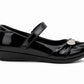 Girls Mary Jane School Shoes Black Patent T-Bar Touch Fasten Adjustable Back To School Uniform Shoe