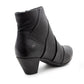 Women's Leather Ankle Boots Ladies Memory Foam Zip Up Comfort Mid Heel Boots