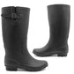 Womens Adjustable Calf Wellies Black Waterproof Festival Rain Boot Dog Walking Mud Wellington Boots