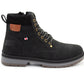 Mens Ankle Boots Faux Leather Smart Casual Lace Up Side Zip Padded Ankle Collar Fashion Combat Boots