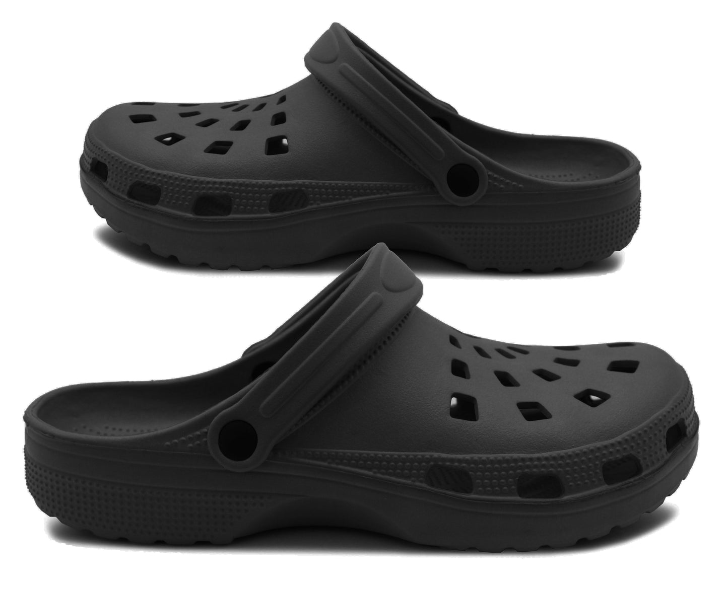 Mens Lightweight Black EVA Clogs Breathable Slip On Garden Beach Hospital Nurse Kitchen Water Shoes Mules Sandals