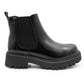 Womens Platform Boots Ladies Slip On Chunky Sole Patent Smart Casual Business Office Shiny Gloss Fashion Chelsea Ankle Boots