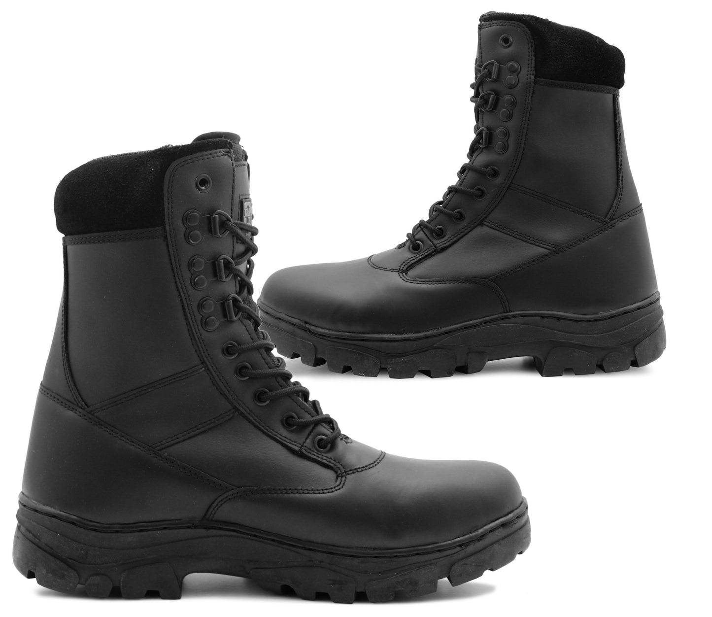 Mens Military Boots Black Leather High Top Combat Tactical Army Style Security Police Boots