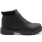 Mens Ankle Boots Faux Leather Smart Casual Lace Up Fashion Combat Boots in Black