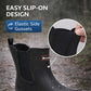 Womens Waterproof Wellies Ankle Boots Ladies Rubber Wellingtons Slip On Short Rain Boot in Black