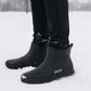 Mens Ankle Wellies Boots All Black Short Slip On Waterproof Garden Chelsea Rain Boot Snow Farm Gardening Outdoor Festival Wellingtons