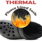 Womens Warm Fur Lined Thermal Black Garden Clogs Lightweight EVA Slip On Slippers Kitchen Nurse Indoor House Shoes Sandals