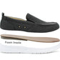 Mens Canvas Denim Slip On Trainers Elastic Flat Casual Deck Boat Shoe Loafers Charcoal Black