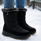 Womens Winter Snow Boots Warm Insulated Faux Fur Lined Ladies Mid Calf Zip Up Quilted Boots