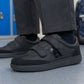 Boys Black Touch Fasten Trainers Kids Youth School Shoes Easy Fasten Slip On Sneakers Smart Uniform Sports Trainer Pumps Shoe