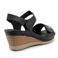 Womens Touch Fasten Lightweight Wedge Heel Platform Sandals Ladies Summer Fashion Slingbacks