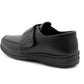 Mens Touch Fasten Formal Shoes Black Faux Leather Gel Foam Insole Smart Office Loafers
