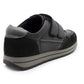 Men’s Black Leather Trainers Shoes Casual Double Strap Touch Fastening Sneakers Smart Slip On Walking Shoes